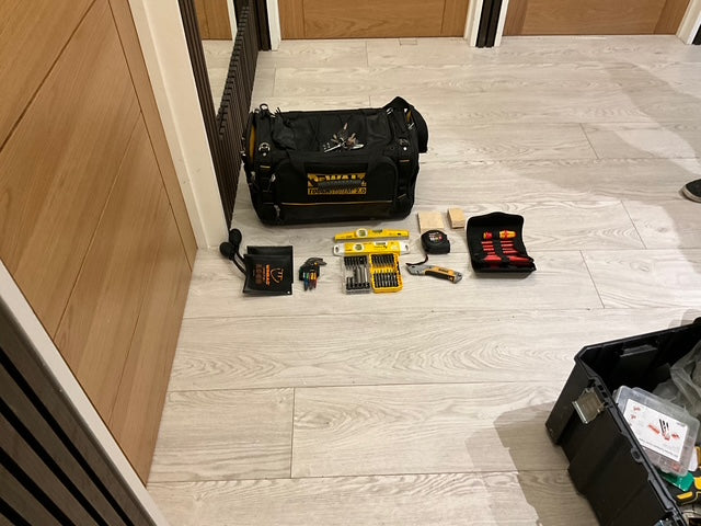 Installation tools prepared for the on-site build