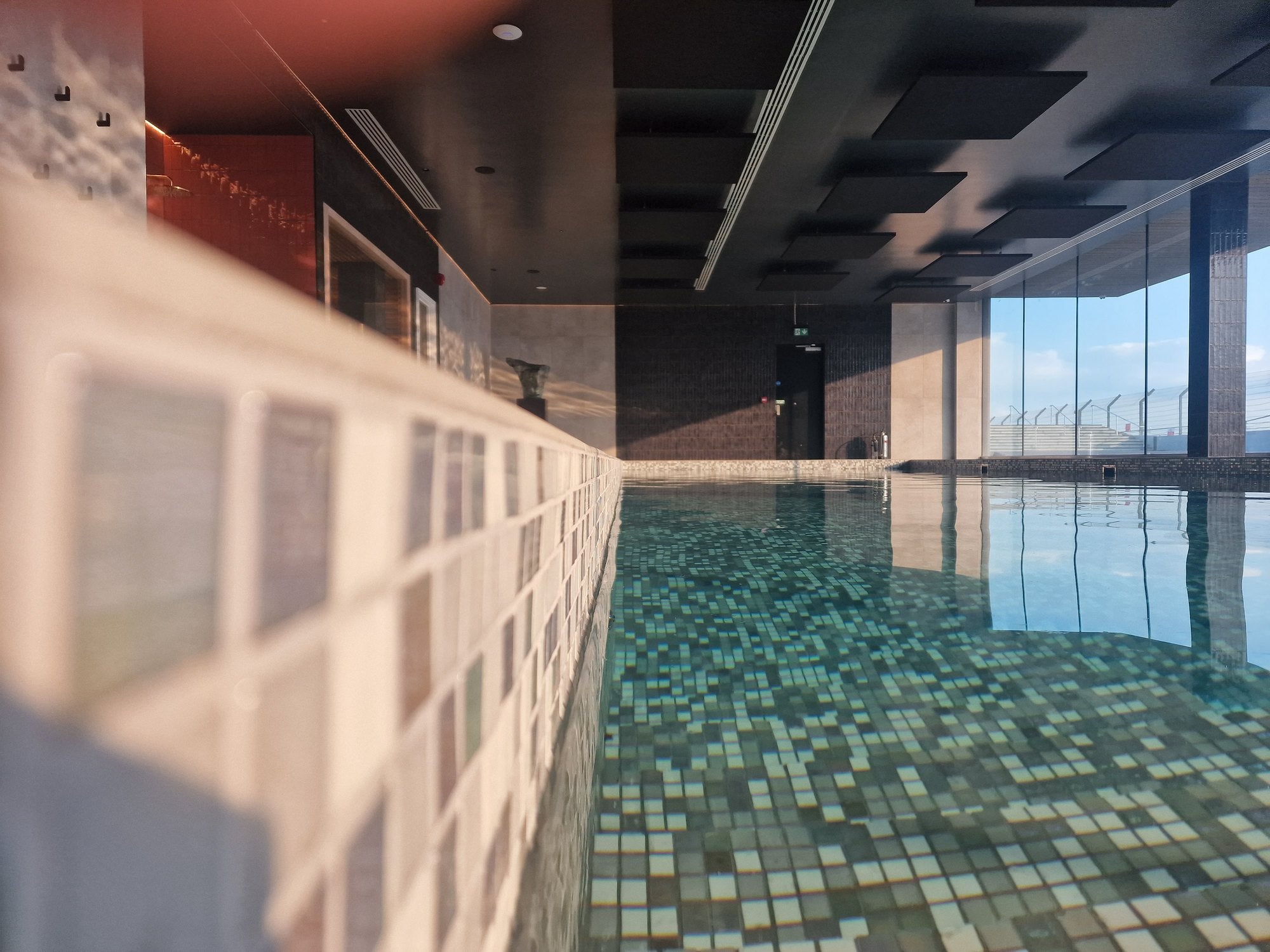 Pool water and mosaic tile detail