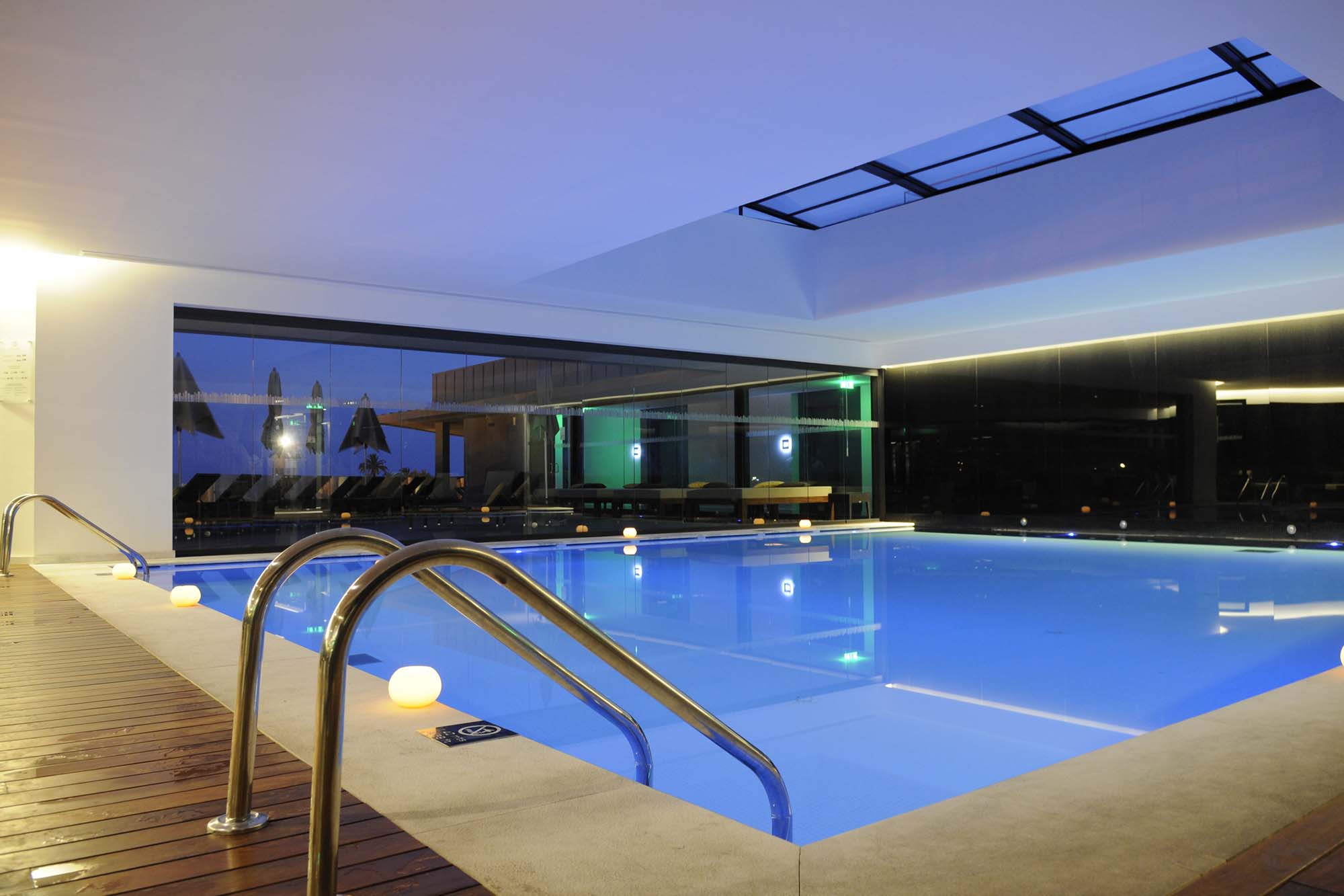 Interior Pool with Skylight.